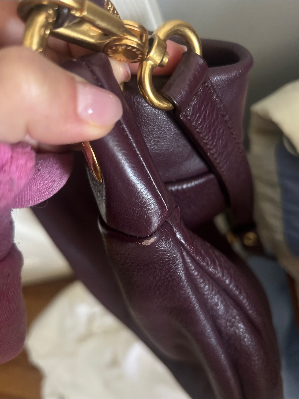 Marc by Marc Jacobs Classic Leather Hobo Bag - Burgundy - Picture 4 of 4